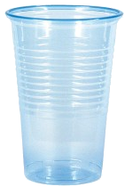 Drinkbekers, drink bekers plastic transparant kleur blauw 200 cc
