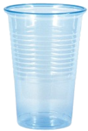 Drinkbekers, drink bekers plastic transparant kleur blauw 200 cc